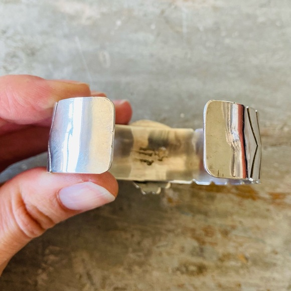 SOLD ♥️ Navajo ♥️ Robert Yellowhorse Sterling Silver & Turquoise Cuff - Picture 7 of 14